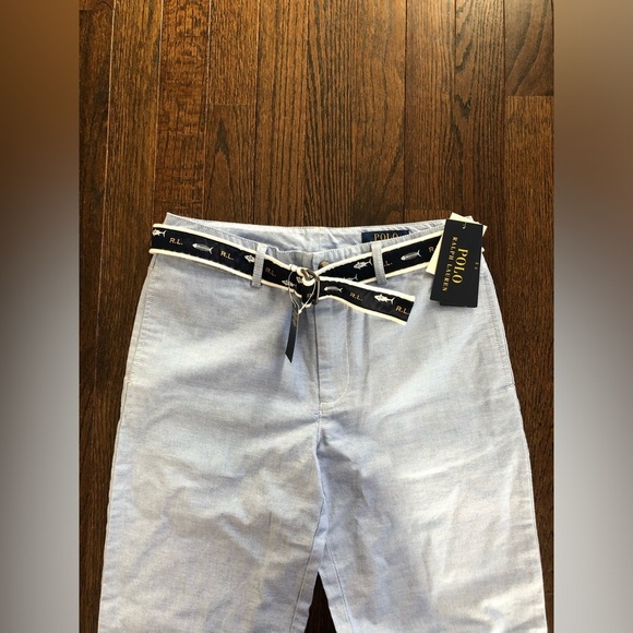 Polo Ralph Lauren Boys 16Y Blue Khaki 4-Pocket Pants w/R.L. Fish/Shark Belt -NWT - Picture 3 of 12